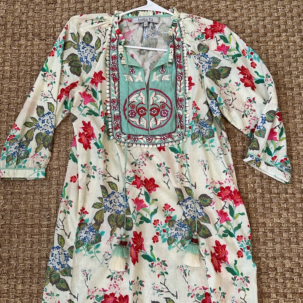 Bella Tu Floral Print Cotton Dress